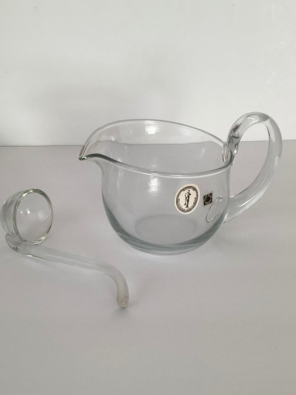 Ital Glass Corp Gravy Boat & Ladle Hand Blown Glass